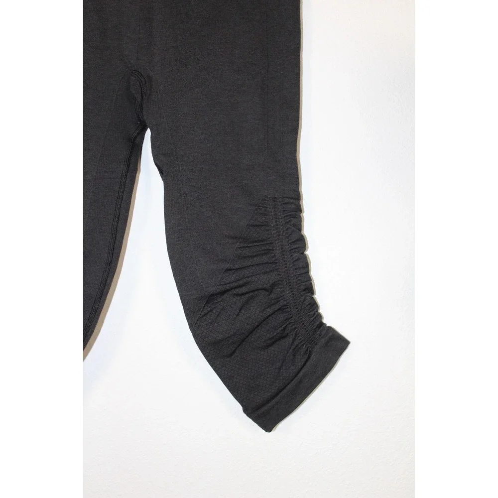 Lululemon Ruched Crop‎ Leggings Black Athleisure Women's Size 4